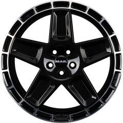 Mak Trek Gloss Black Mirror Ring Alufelge 9x20 Zoll ET25 LK 5x130 ML84.1