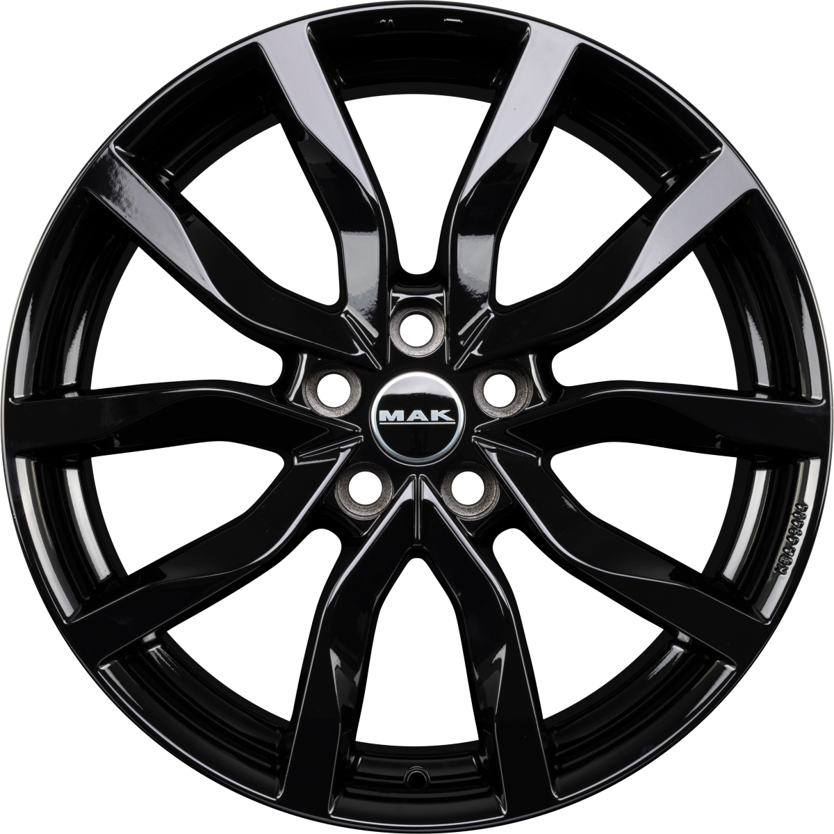 Mak Highlands gloss black Alufelge 9x18 Zoll ET48 LK 5x120 ML72.6 – Bild 4
