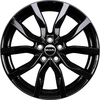 Mak Highlands gloss black Alufelge 9x18 Zoll ET48 LK 5x120 ML72.6 – Bild 4