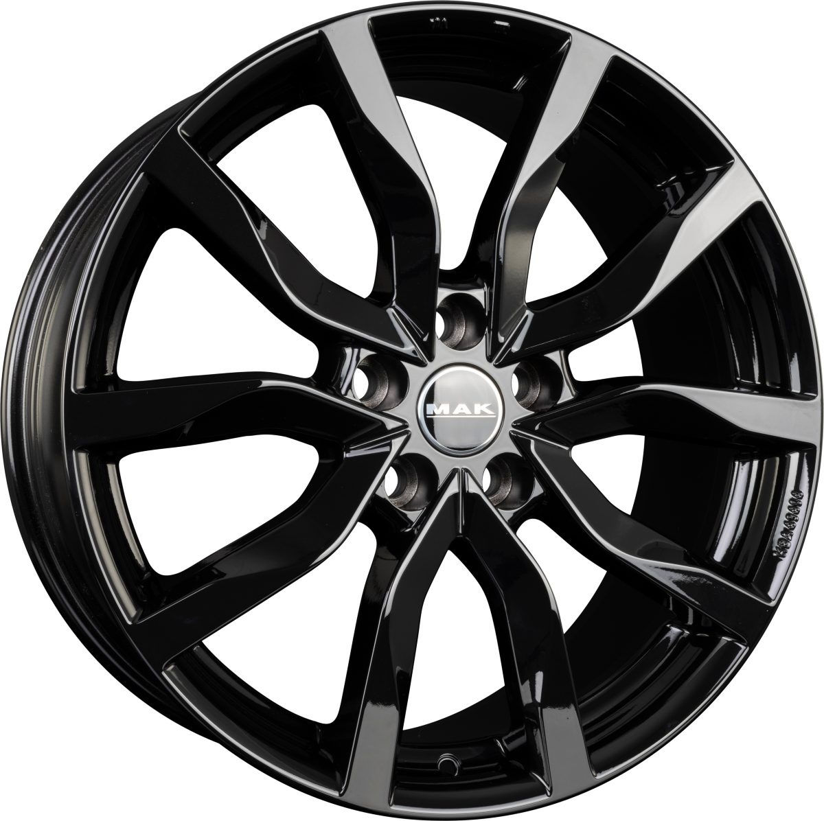 Mak Highlands gloss black Alufelge 9x18 Zoll ET48 LK 5x120 ML72.6 – Bild 5