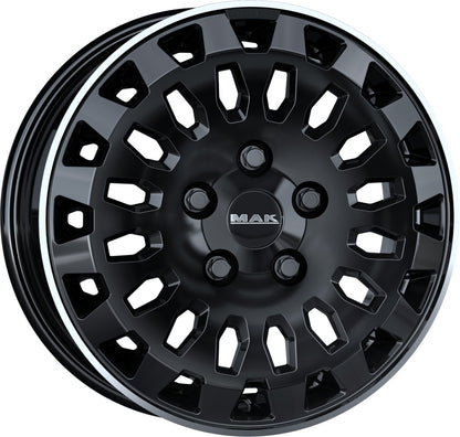 Mak Overland gloss black mirror ring Alufelge 7x17 Zoll ET50 LK 6x120 ML74.5