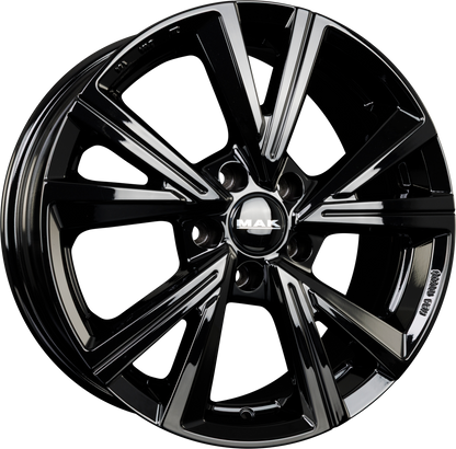 Mak Qvarz gloss black Alufelge 6.5x16 Zoll ET42 LK 5x112 ML57.1 – Bild 5