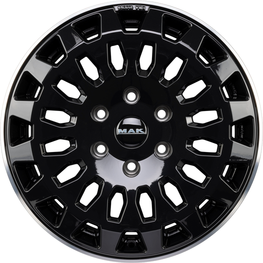 Mak Overland Gloss Black Mirror Ring Alufelge 8x18 Zoll ET50 LK 6x139.7 ML93.1