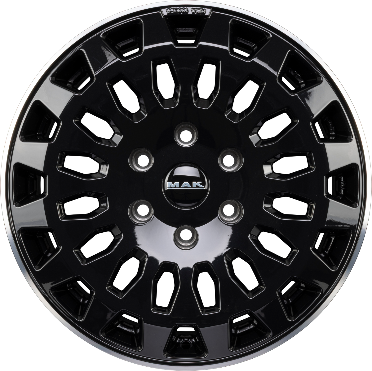 Mak Overland Gloss Black Mirror Ring Alufelge 8x18 Zoll ET50 LK 6x139.7 ML93.1