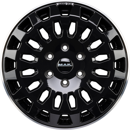 Mak Overland Gloss Black Mirror Ring Alufelge 8x18 Zoll ET50 LK 6x139.7 ML93.1