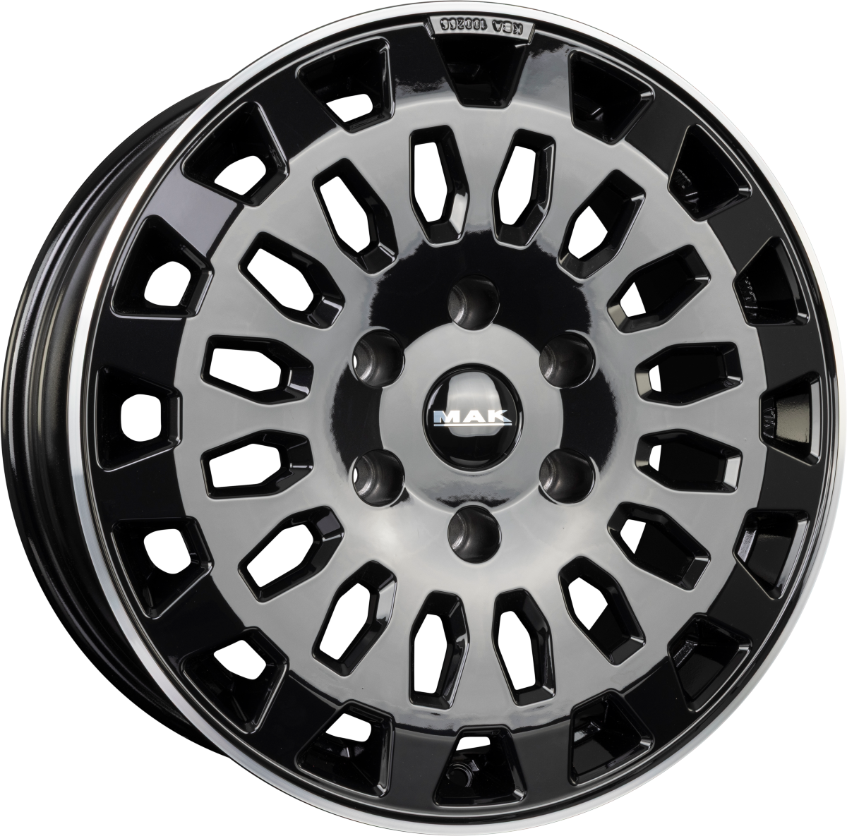 Mak Overland Gloss Black Mirror Ring Alufelge 8x18 Zoll ET50 LK 6x139.7 ML93.1 – Bild 2