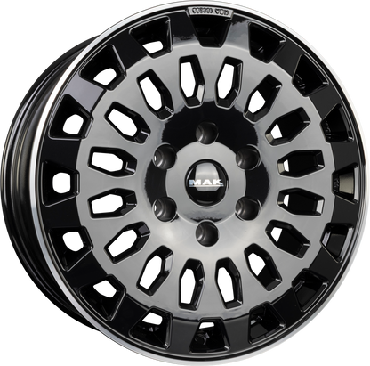 Mak Overland Gloss Black Mirror Ring Alufelge 8x18 Zoll ET50 LK 6x139.7 ML93.1 – Bild 2