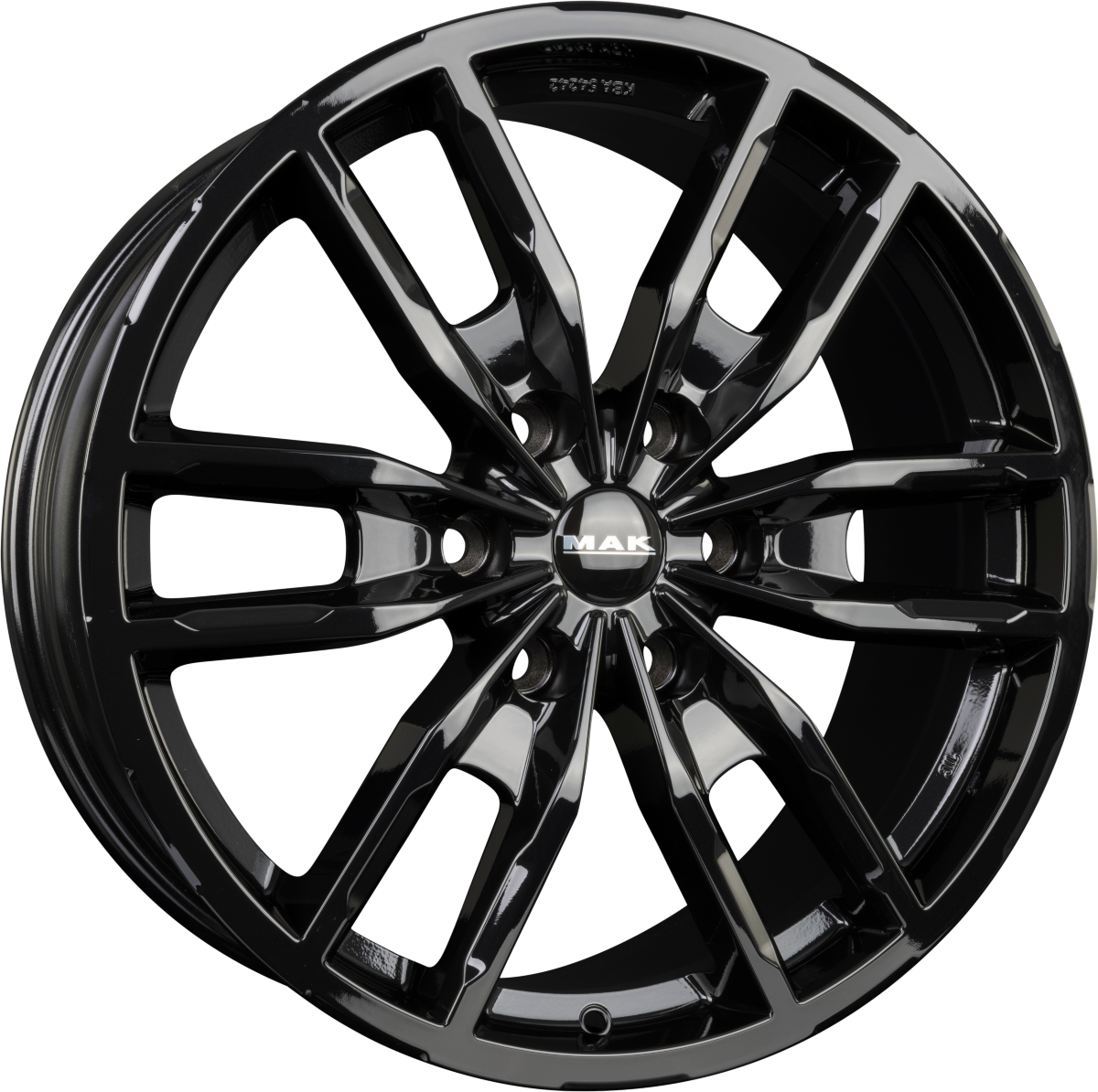 Mak Peak gloss black Alufelge 7.5x17 Zoll ET55 LK 6x130 ML84.1 – Bild 2