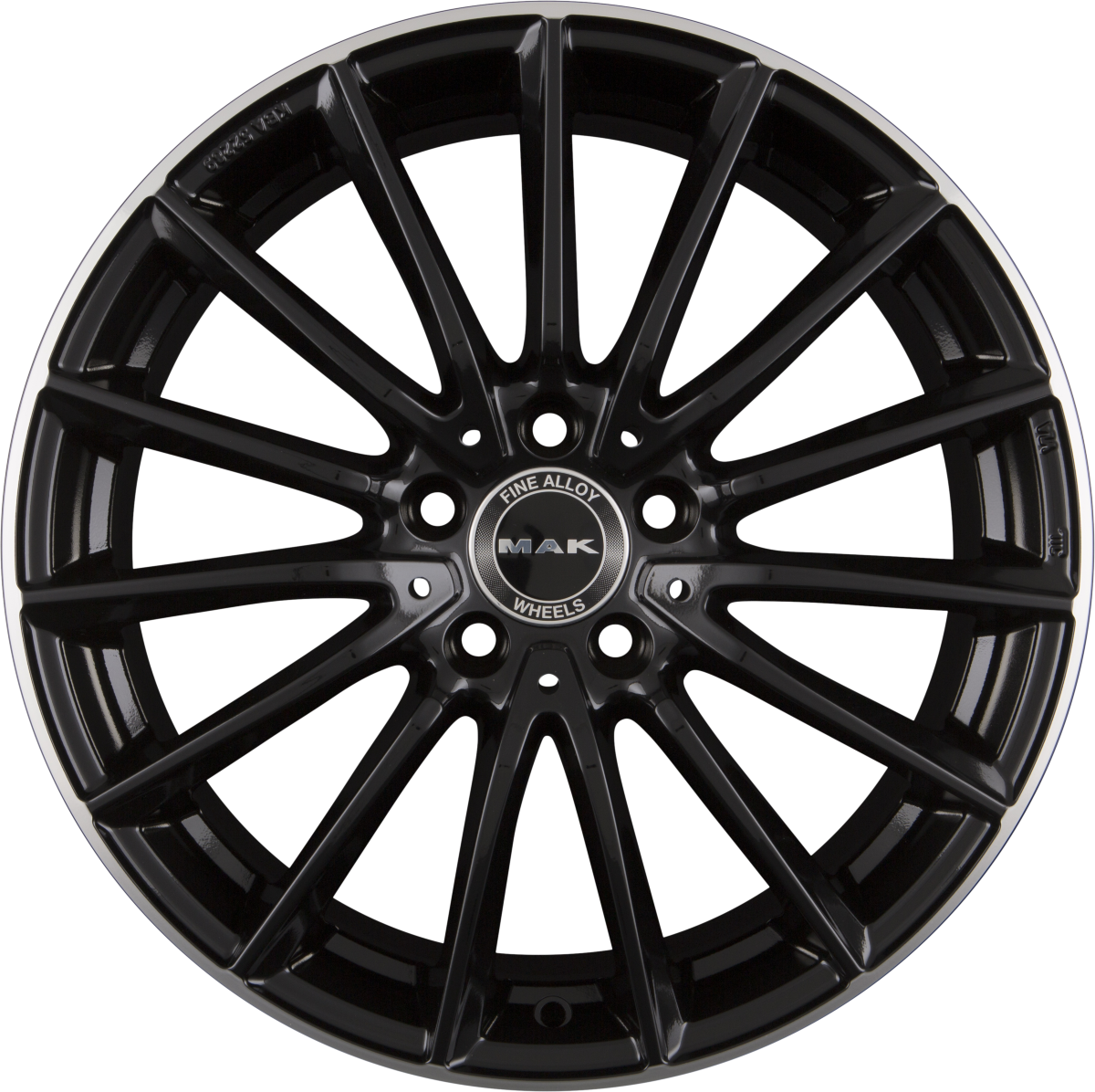 Mak Komet Gloss Black Mirror Ring Alufelge 9.5x20 Zoll ET57 LK 5x112 ML66.6