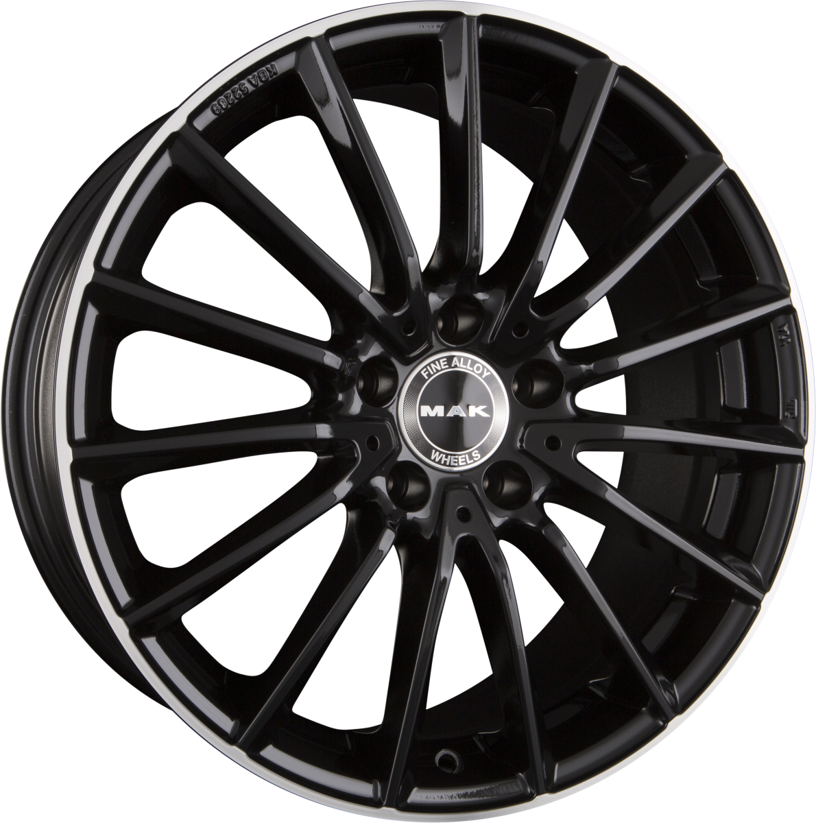 Mak Komet Gloss Black Mirror Ring Alufelge 9.5x20 Zoll ET57 LK 5x112 ML66.6 – Bild 2