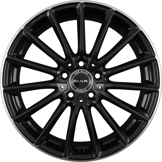 Mak Komet Gloss Black Mirror Ring Alufelge 9x18 Zoll ET60 LK 5x112 ML66.6