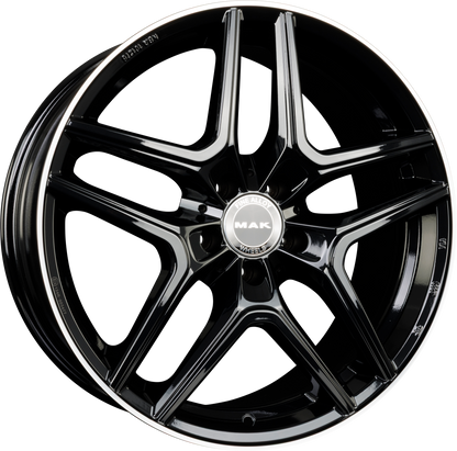 Mak Aurum Gloss Black Mirror Ring Alufelge 9x18 Zoll ET57 LK 5x112 ML66.6 – Bild 2