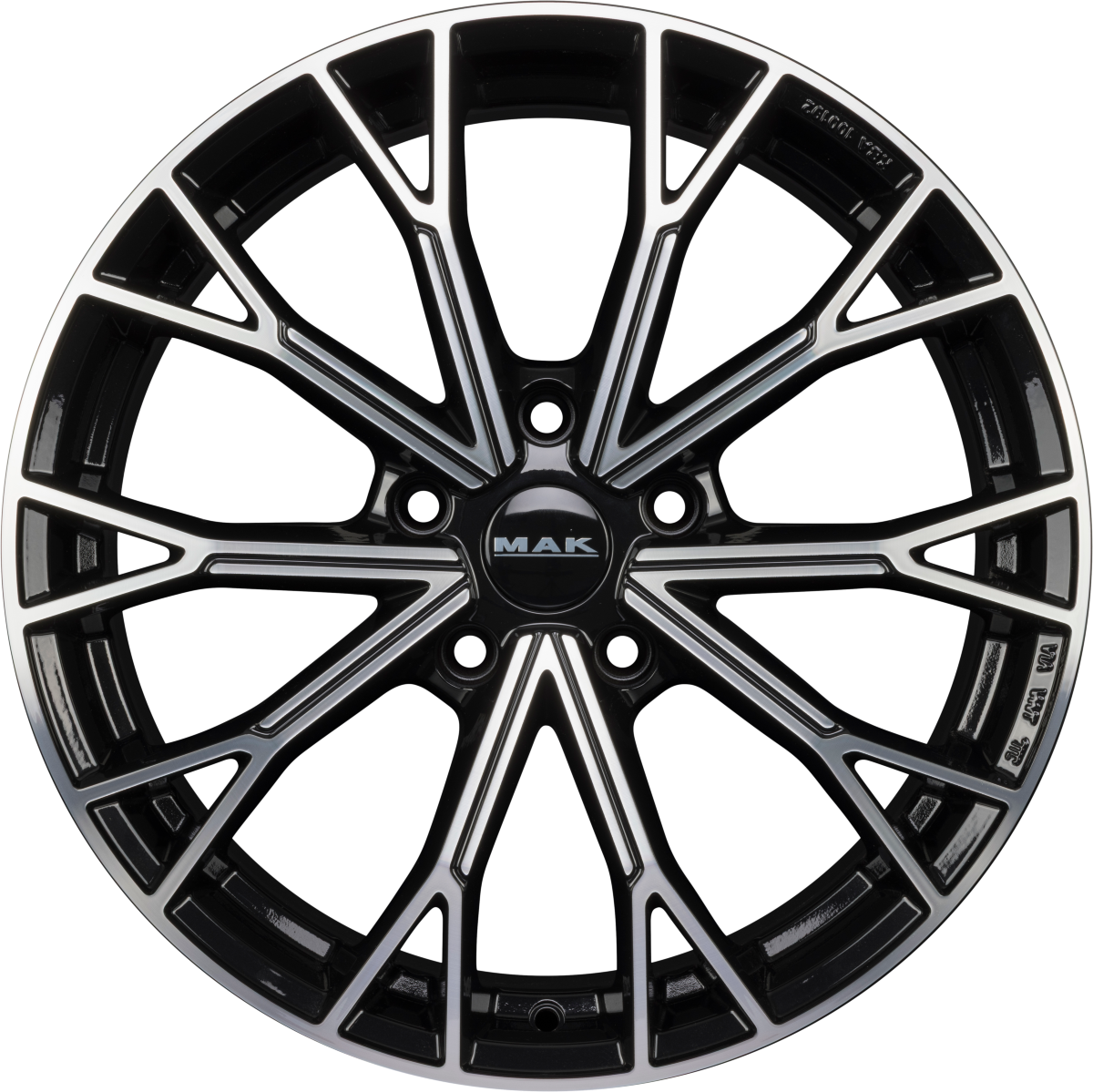 Mak Asphalt Black Mirror Face Alufelge 8x18 Zoll ET38 LK 5x112 ML57.1