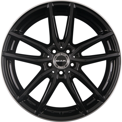 Mak Evo Gloss Black Mirror Ring Alufelge 8x18 Zoll ET48 LK 5x112 ML66.6