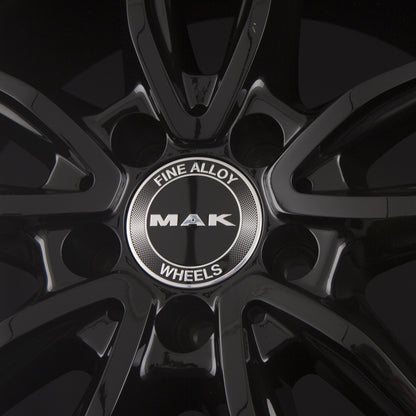 Mak Evo Gloss Black Mirror Ring Alufelge 8x18 Zoll ET48 LK 5x112 ML66.6 – Bild 5