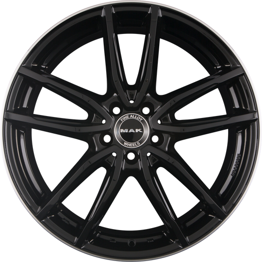 Mak Evo Gloss Black Mirror Ring Alufelge 9x19 Zoll ET50 LK 5x112 ML66.6