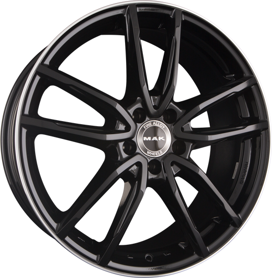Mak Evo Gloss Black Mirror Ring Alufelge 9x19 Zoll ET50 LK 5x112 ML66.6 – Bild 2