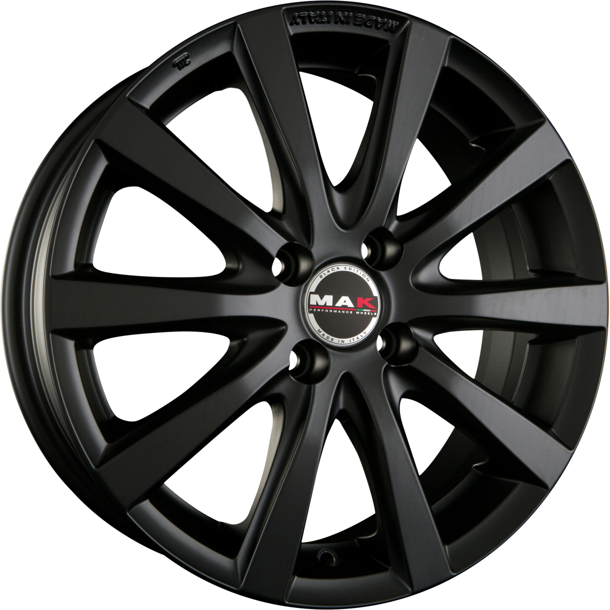 Mak Iguan Matt Black Alufelge 4.5x14 Zoll ET46 LK 4x100 ML56.1 – Bild 2