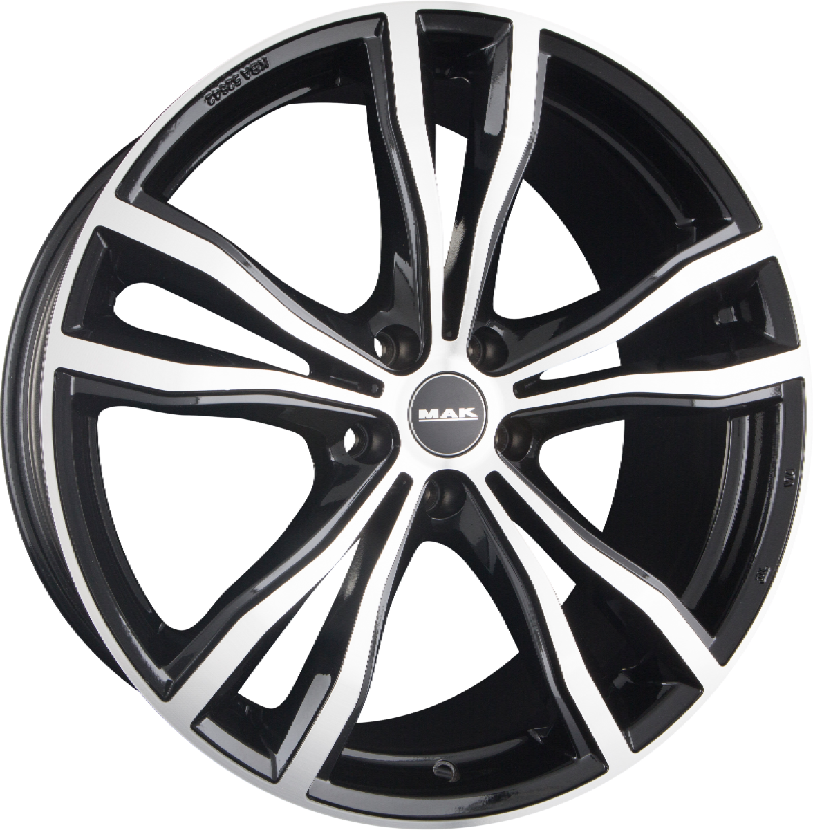 Mak X-Mode Black Mirror Face Alufelge 9.5x21 Zoll ET37 LK 5x112 ML66.6 – Bild 2