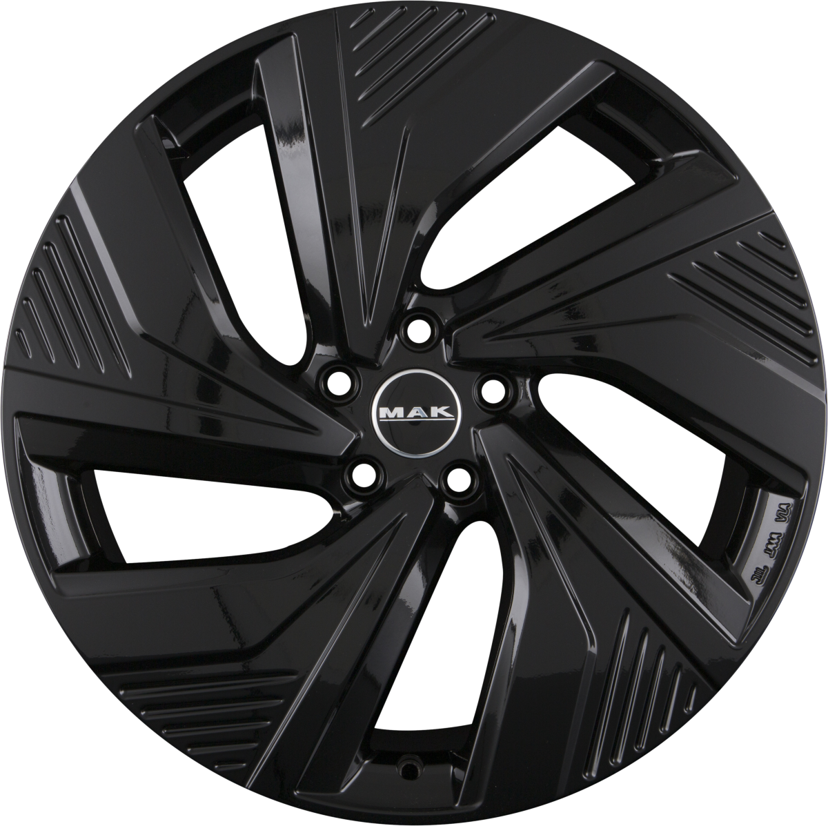 Mak Electra Gloss Black Alufelge 7.5x19 Zoll ET49.5 LK 5x114.3 ML67.1