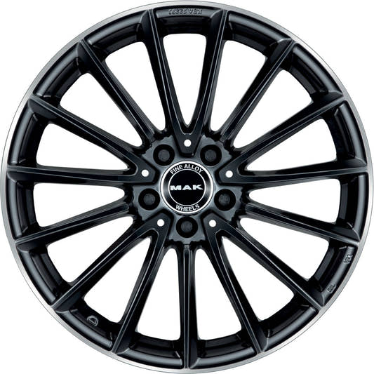 Mak Komet gloss black mirror ring Alufelge 7.5x19 Zoll ET32 LK 5x112 ML66.6 – Bild 2