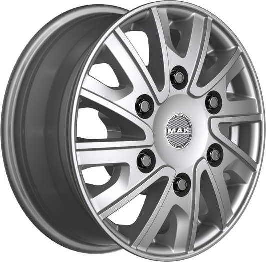 Mak Deliver silver Alufelge 6.5x16 Zoll ET68 LK 6x180 ML130.1 – Bild 3