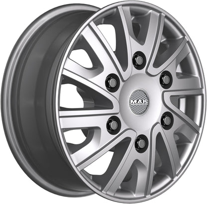 Mak Deliver silver Alufelge 6.5x16 Zoll ET68 LK 6x180 ML130.1 – Bild 3