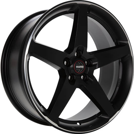 Momo Five black matt polish Alufelge 8x17 Zoll ET42 LK 5x112 ML72.3