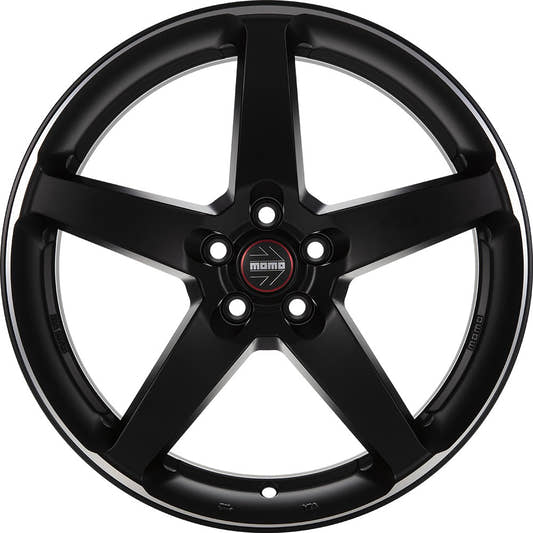 Momo Five black matt polish Alufelge 8x17 Zoll ET42 LK 5x112 ML72.3 – Bild 2