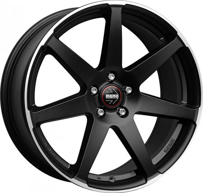 Momo Seven black matt polish Alufelge 8x18 Zoll ET42 LK 5x112 ML72.3