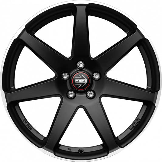 Momo Seven black matt polish Alufelge 8x18 Zoll ET42 LK 5x112 ML72.3 – Bild 2
