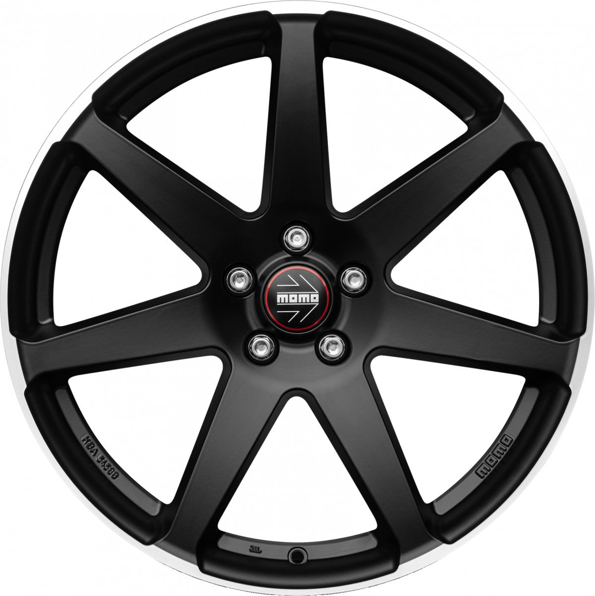 Momo Seven black matt polish Alufelge 8x18 Zoll ET42 LK 5x112 ML72.3 – Bild 2