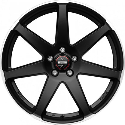 Momo Seven black matt polish Alufelge 8x18 Zoll ET42 LK 5x112 ML72.3 – Bild 2