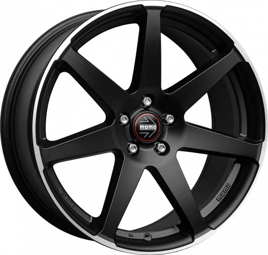 Momo Seven black matt polish Alufelge 8.5x19 Zoll ET30 LK 5x112 ML79.6