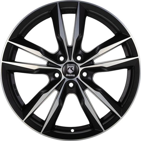 Momo Fast black matt polish Alufelge 7.5x17 Zoll ET45 LK 5x108 ML72.3 – Bild 2