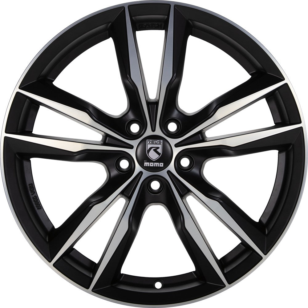 Momo Fast black matt polish Alufelge 7.5x17 Zoll ET45 LK 5x112 ML72.3 – Bild 2