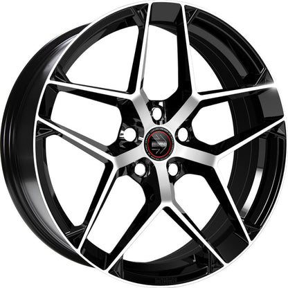 Momo RF07 gloss black diamond cut Alufelge 9.5x21 Zoll ET35 LK 5x112 ML66.6