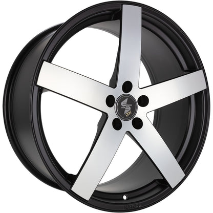 Etabeta Uros S black matt full polished 8.5x19 ET45 - LK5/130 ML71.6