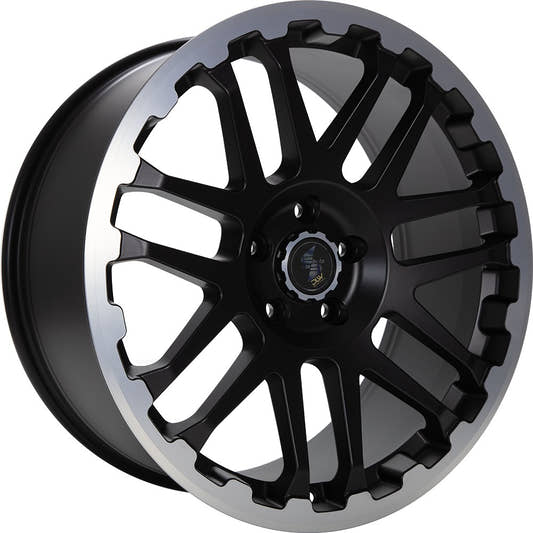 Etabeta Combat black matt lip + cap polished Alufelge 7x17 Zoll ET55 LK 5x160 ML65.1