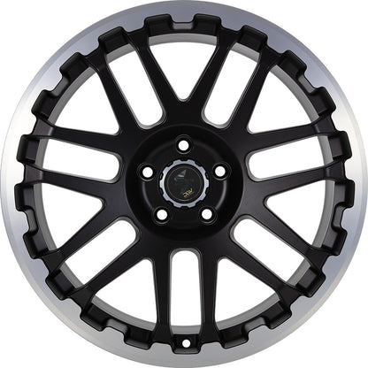 Etabeta Combat black matt lip + cap polished Alufelge 7x17 Zoll ET55 LK 5x160 ML65.1 – Bild 2