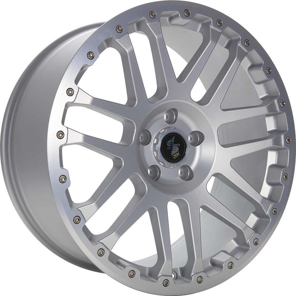 Etabeta Combat CV silver matt lip + cap polished Alufelge 7x17 Zoll ET60 LK 5x130 ML89.1