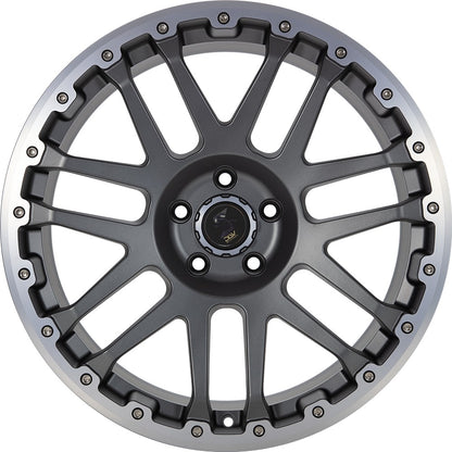 Etabeta Combat CV anthracite matt lip + cap polished Alufelge 8x17 Zoll ET25 LK 6x139.7 ML106 – Bild 2