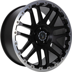 Etabeta Combat CV black matt lip + cap polished Alufelge 8x17 Zoll ET50 LK 6x139.7 ML93.1