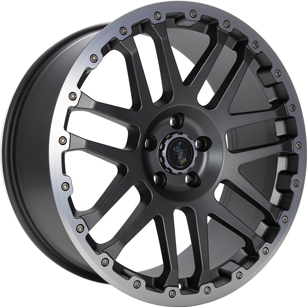 Etabeta Combat CV anthracite matt lip + cap polished Alufelge 8x17 Zoll ET45 LK 5x108 ML65.1