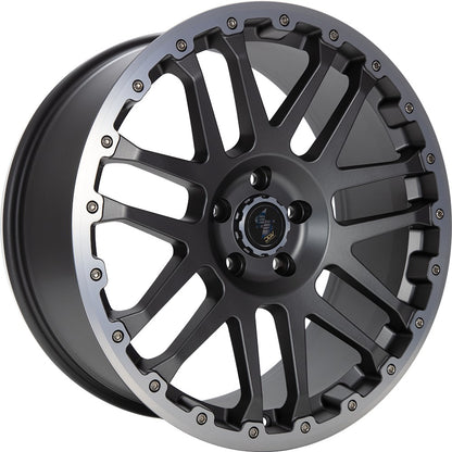 Etabeta Combat CV anthracite matt lip + cap polished Alufelge 8x17 Zoll ET45 LK 5x108 ML65.1