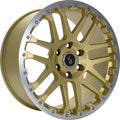 Etabeta Combat CV gold matt lip + cap polished Alufelge 8x17 Zoll ET45 LK 5x120 ML65.1