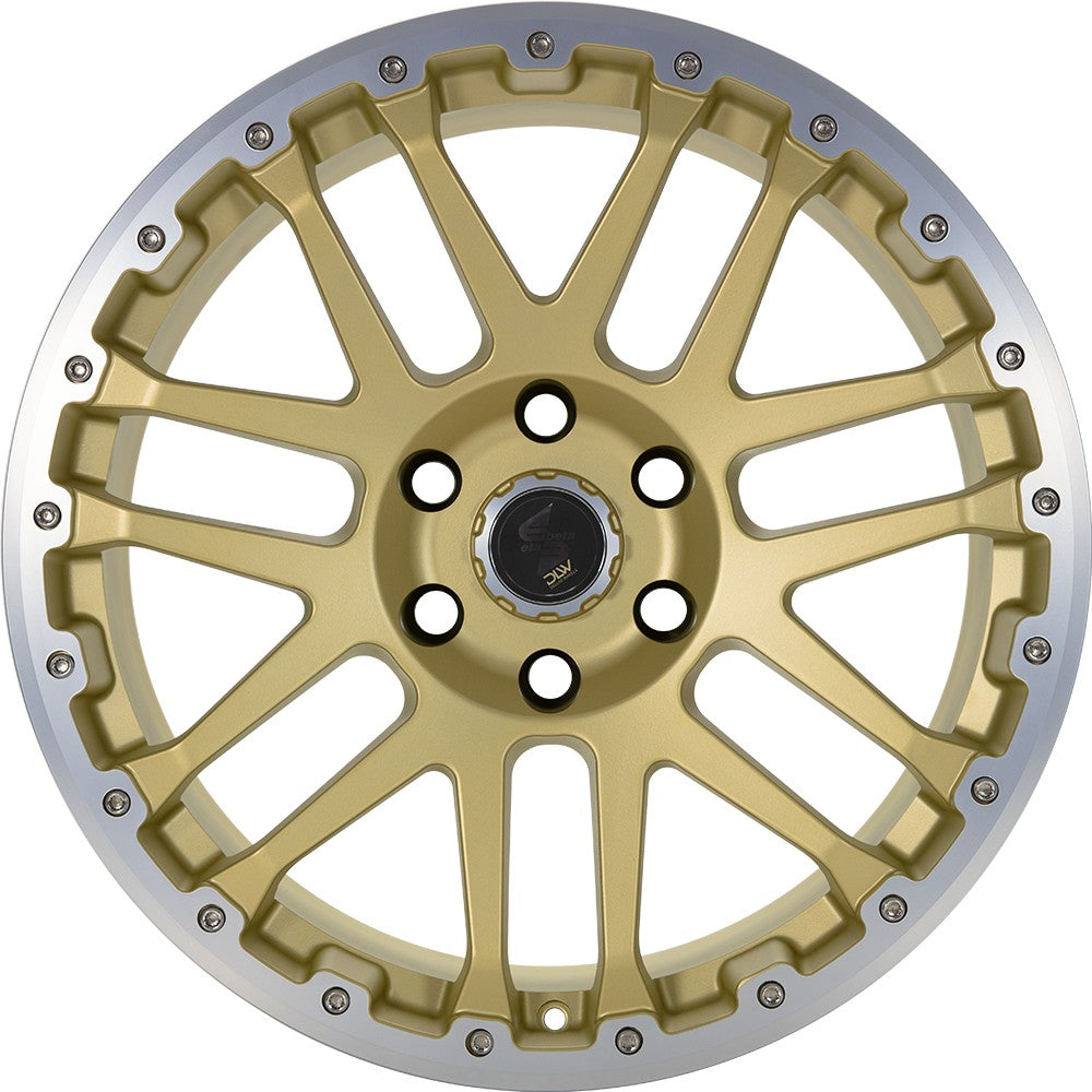 Etabeta Combat CV gold matt lip + cap polished Alufelge 8x17 Zoll ET45 LK 5x120 ML65.1 – Bild 2