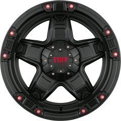 Tuff A.T. T10 Black Matt with Red Accents Alufelge 9x18 Zoll ET12 LK 5x114.3 ML78.1