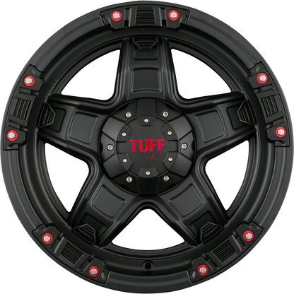 Tuff A.T. T10 Black Matt with Red Accents Alufelge 9x18 Zoll ET12 LK 5x114.3 ML78.1