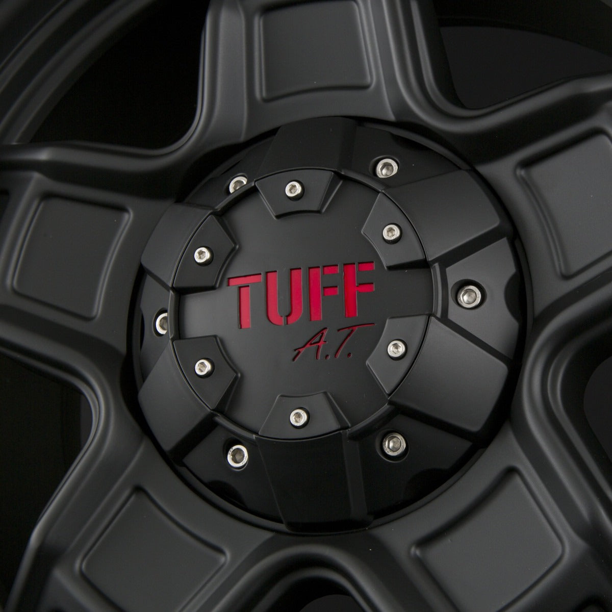 Tuff A.T. T10 Black Matt with Red Accents Alufelge 9x18 Zoll ET12 LK 5x114.3 ML78.1 – Bild 4